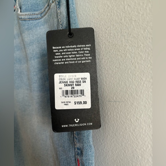 True Religion Jennie Curvy Mid Rise Super Skinny W29 - Picture 4 of 9